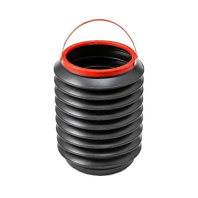 Collapsible Car Trash Can with Handle, MultiPurpose Foldable Storage Bin Black and Red for Travel