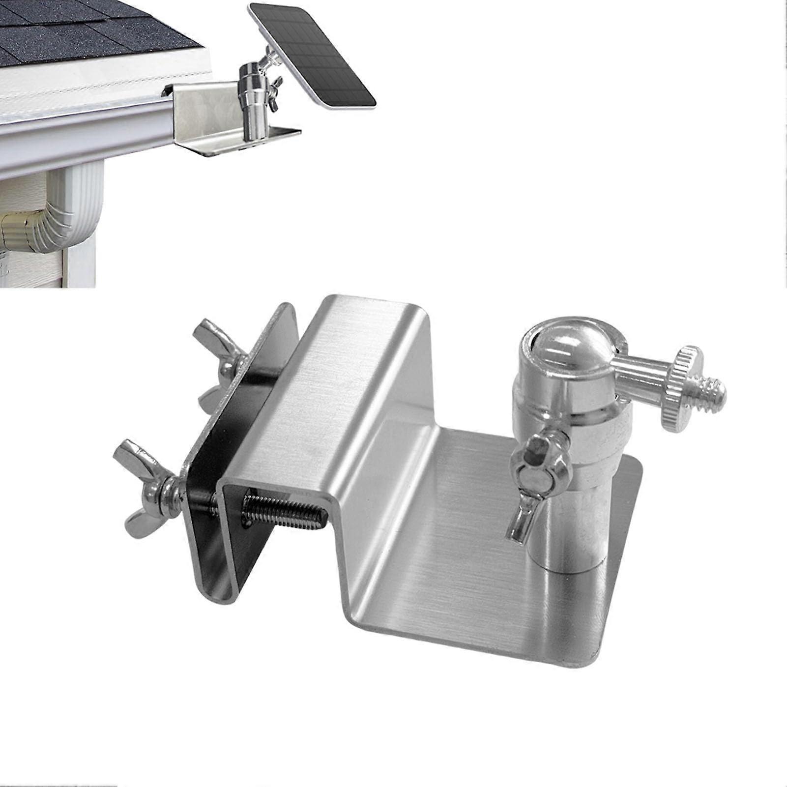 Gutter Mount for Security Camera, Weatherproof Stainless Steel NoDrill Bracket for Eufy Arlo Solar Panel