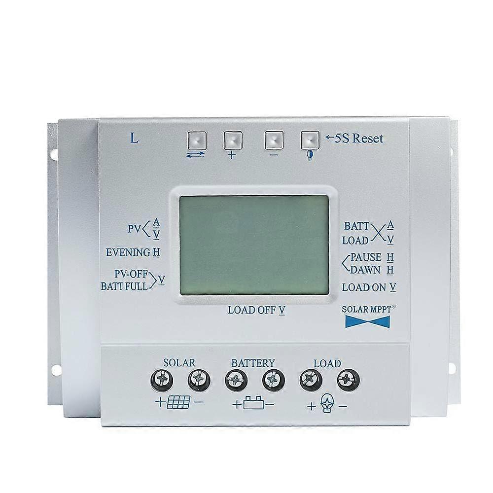 60A PWM Solar Charge Controller 12V 24V LCD Display USB Port Timer for Off‑Grid Lighting Systems
