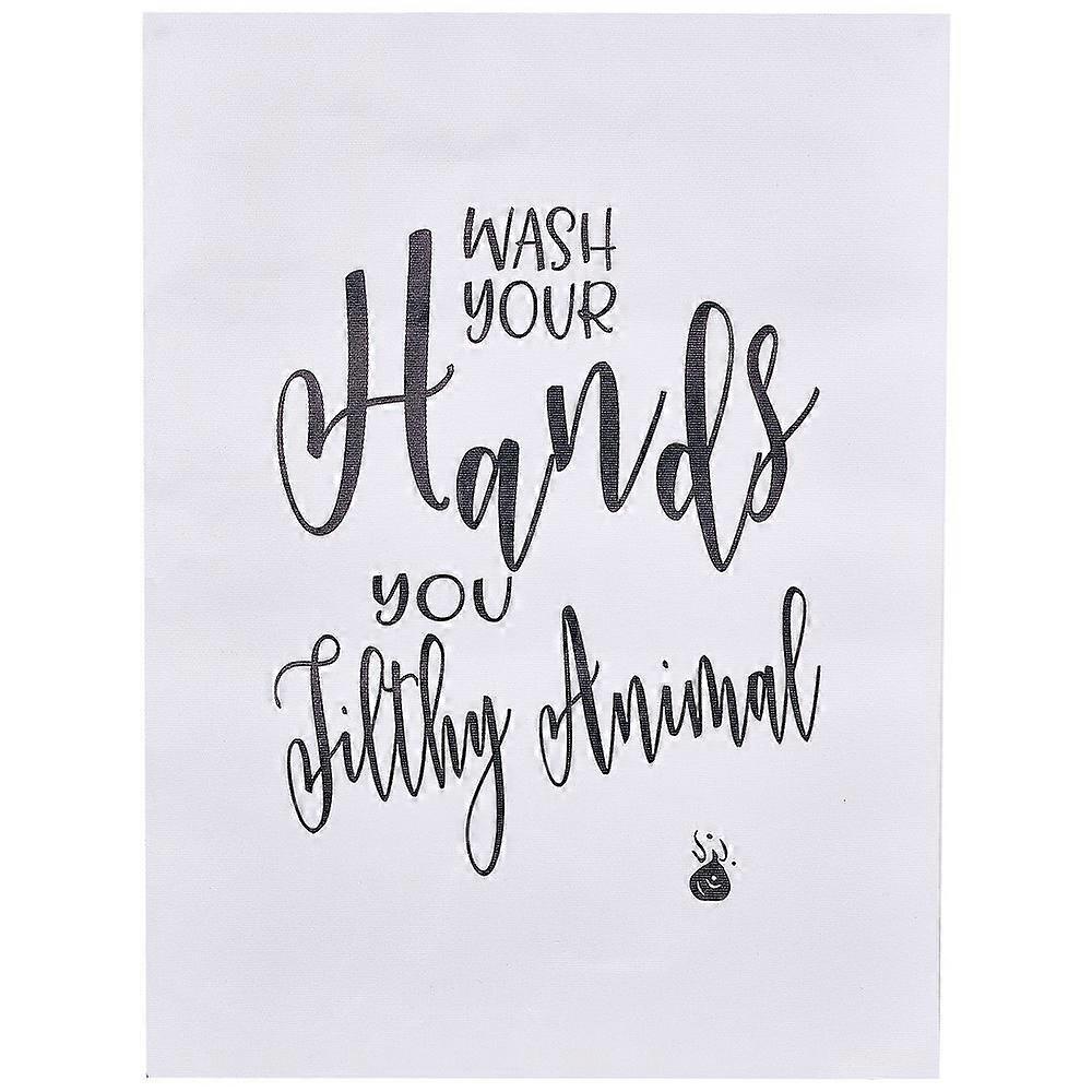 Fibre Bathroom Wall Decorations Picture Rectangle with Word White 40x30x0.2cm