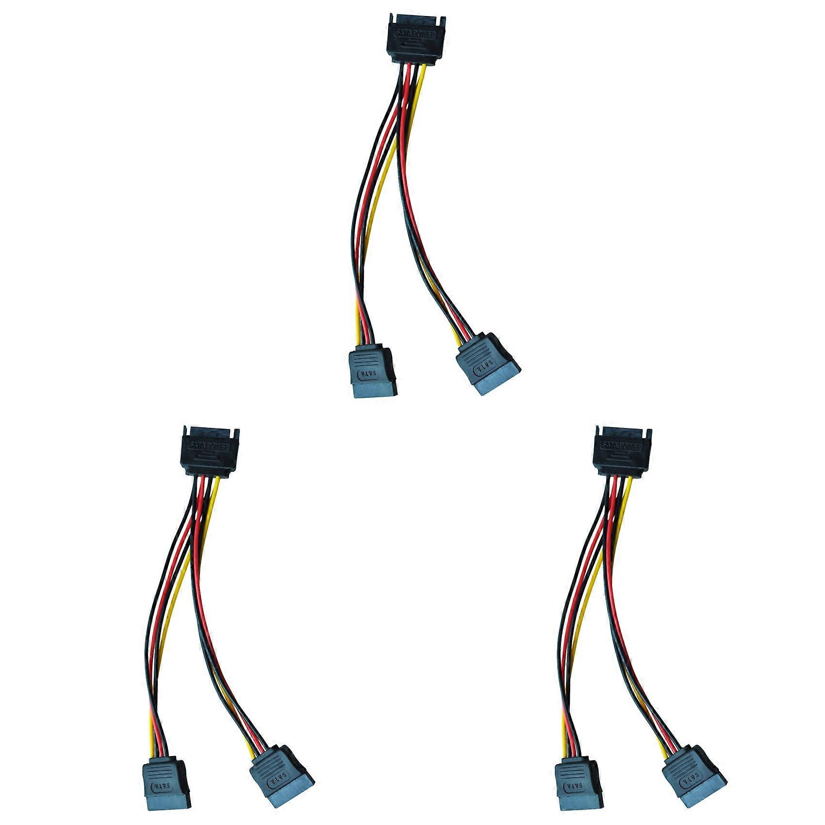 3X 6in SATA Power Y Splitter Cable Adapter - M/F (Power Cable)