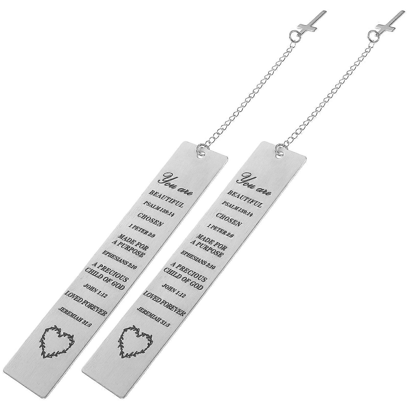 Silver Metal Bookmark for Reading Book 2Pcs Creative Set