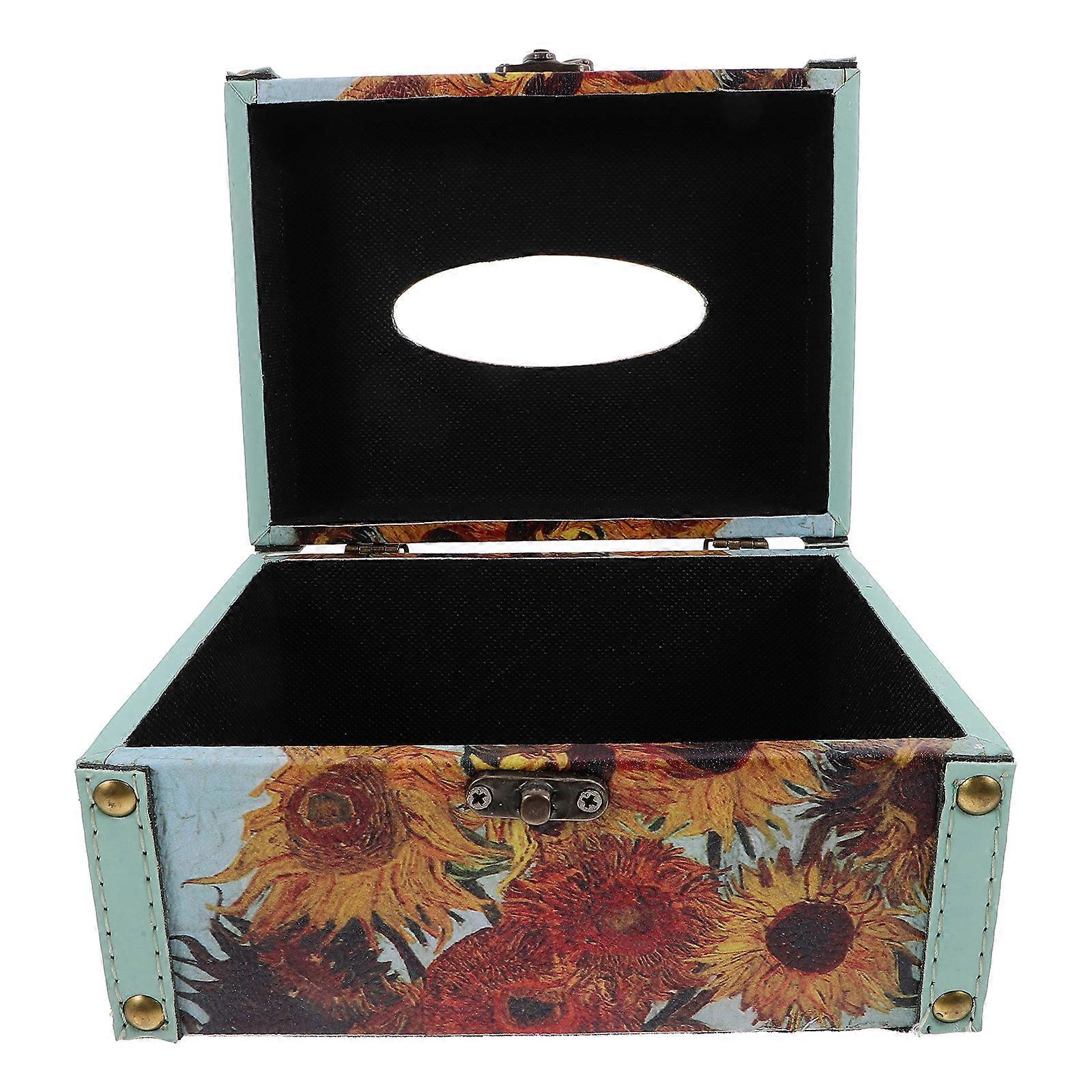 Tissue Box Holder Rectangular Napkin Dispenser for Storage 4Pcs Multi Color