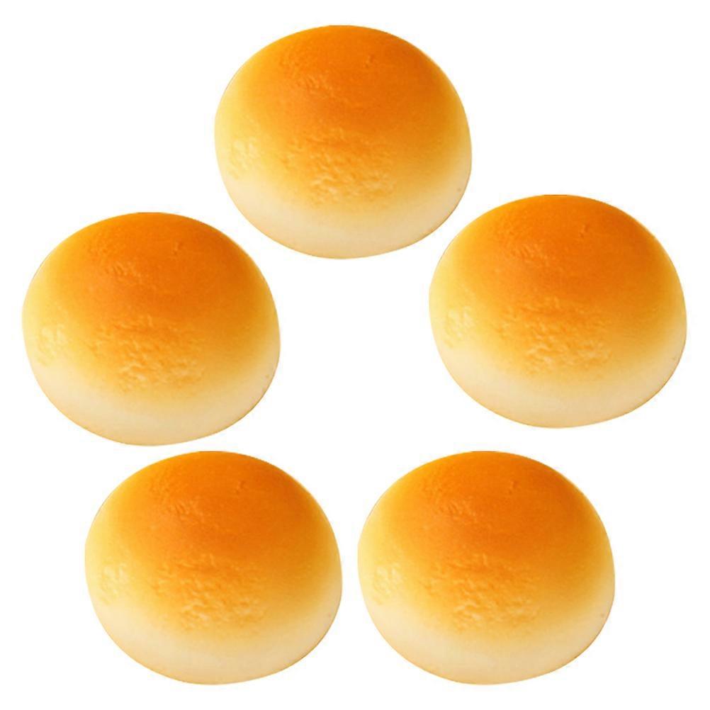 Orange PU Bread Model Simulation Bread for Decor 5Pcs Display Prop