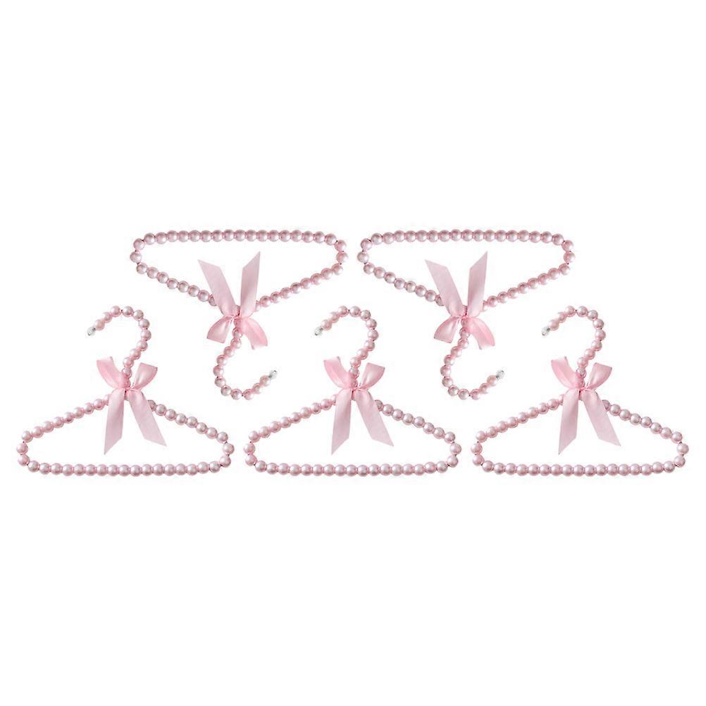 Pink Pet Clothes Hangers Plastic for Apparel Display 5Pcs Small