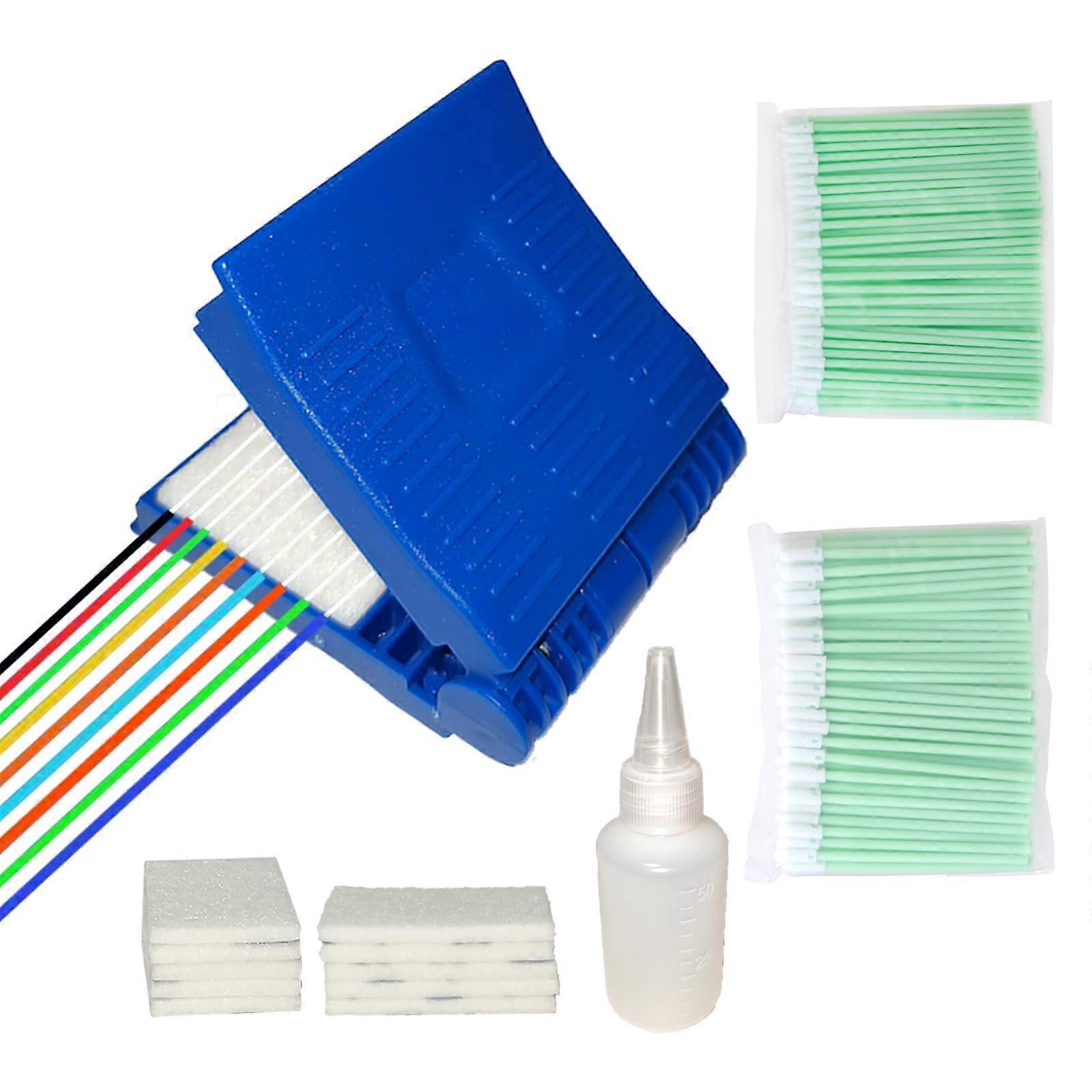 Fiber Optic Connector Cleaner Kit with 10 Replacement Pads for FTTH MultiFiber Fast Cleaning