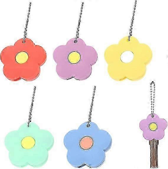5-Piece Cute Flower Silicone Key Cover Set