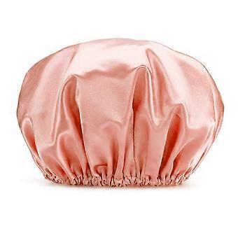 Waterproof Shower Cap for Women, Double Layer EVA Hair Cap, Reusable with Comfortable Elastic Fit