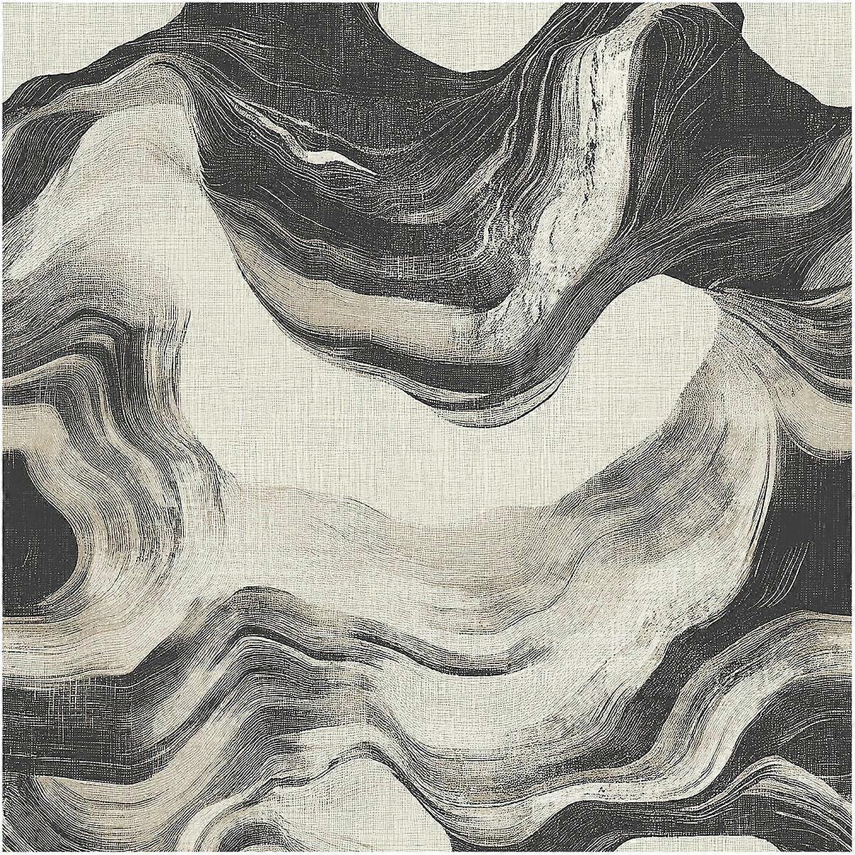 Cream Black Textured Wallpaper