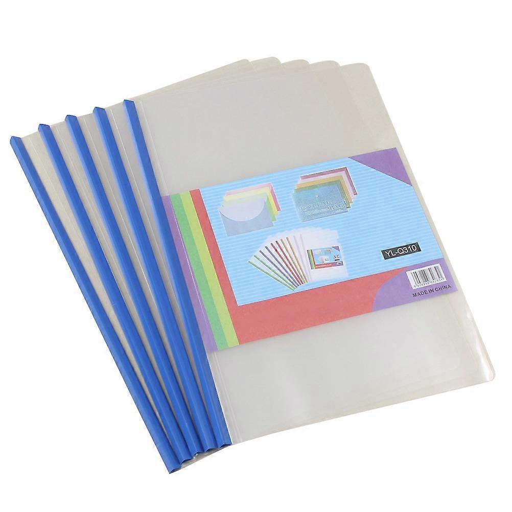 Plastic File Folder Blue Sliding Bar Holder for Organizing Documents 10Pcs