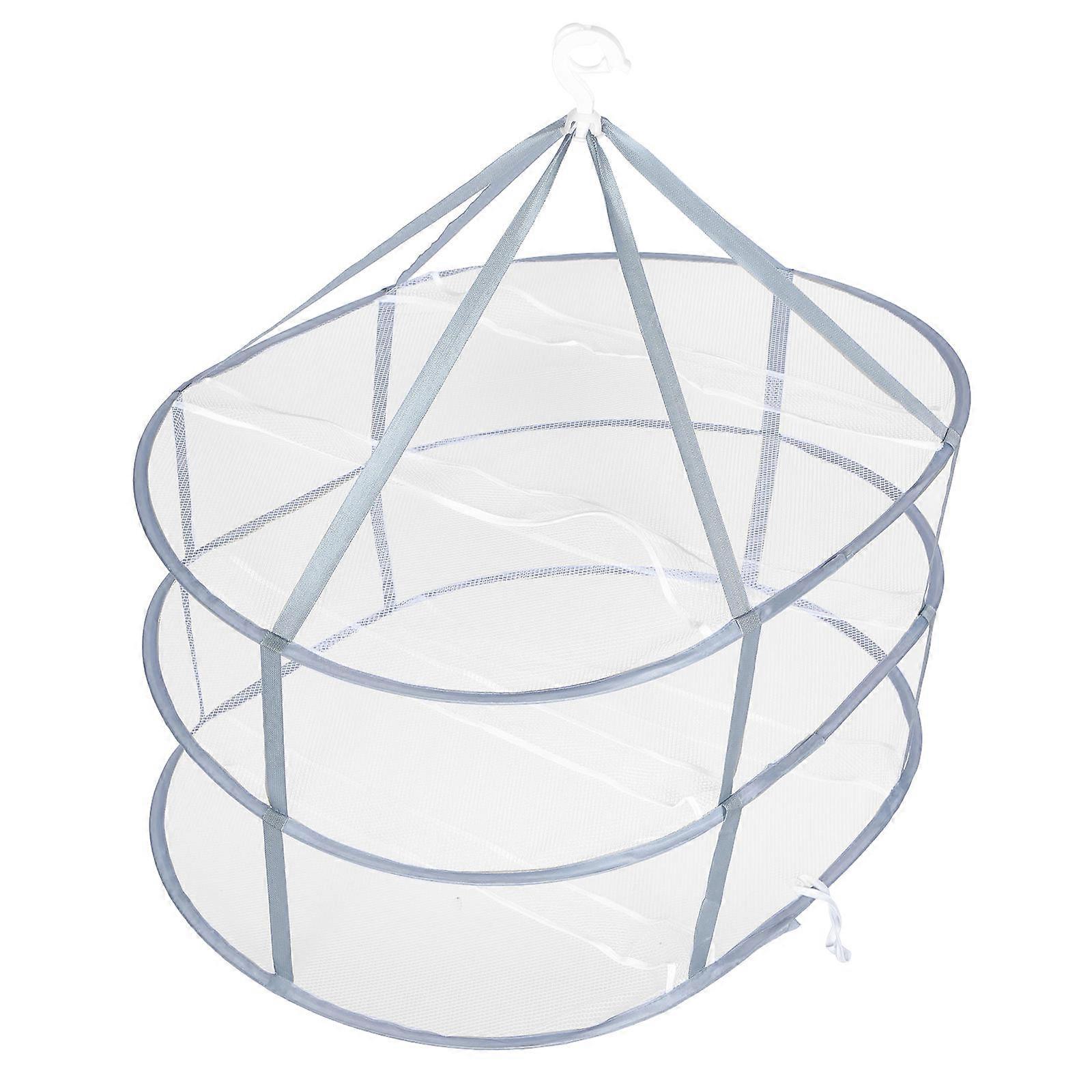 Sweater Drying Rack Mesh Folding Three Layers Rack for Home 3Pcs