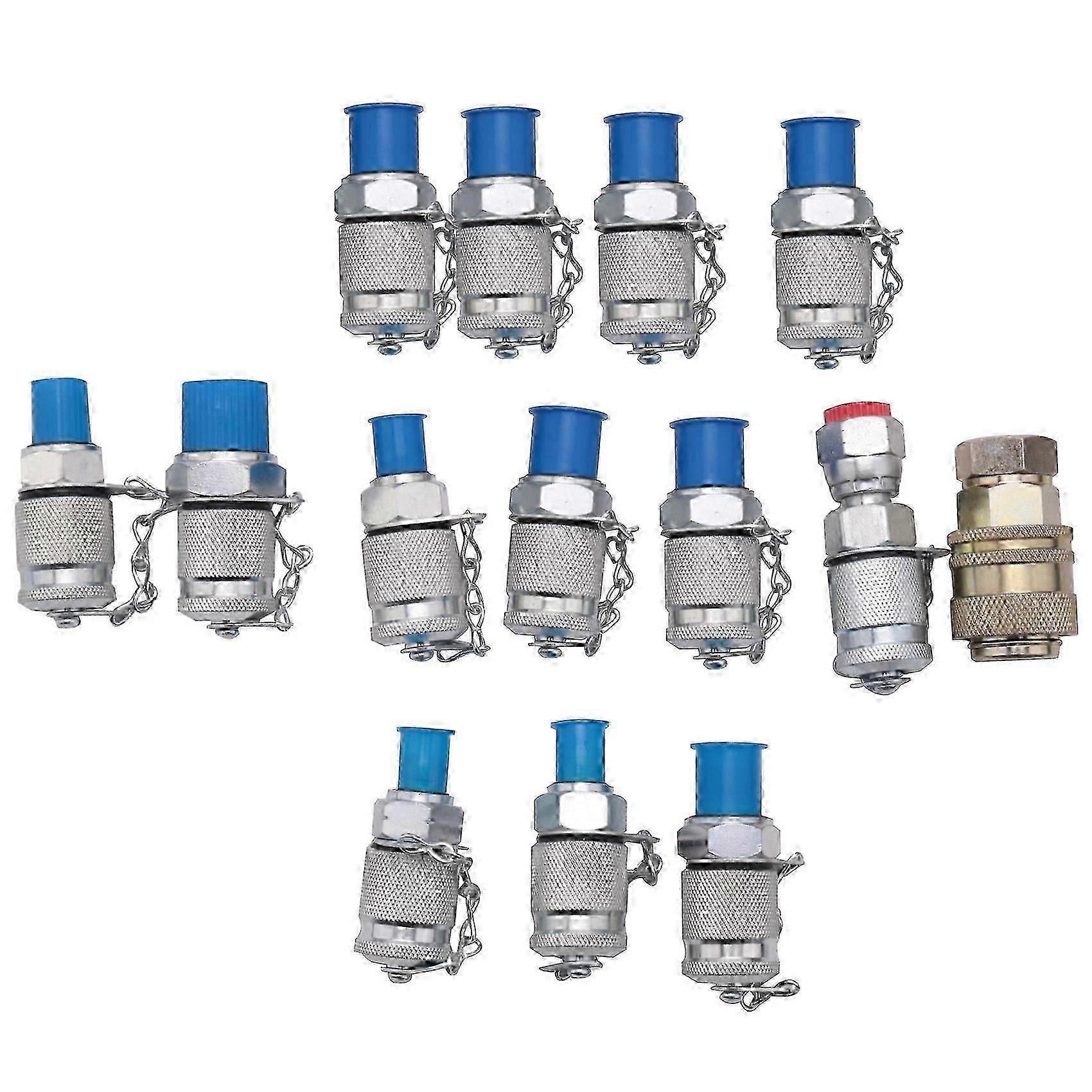 14Pcs Hydraulic Pressure Test Point Testing Coupling Adapter Set compatible with Hydraulic System Kit