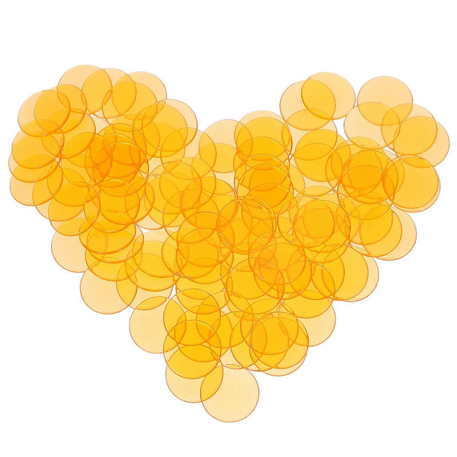 Chips for Games Plastic Counting Chips 100Pcs Translucent Orange