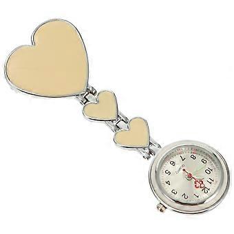 Relógio de bolso noturno luminoso e à prova d'água para enfermeira, ideal para decoração, 1 peça, quartzo bege.