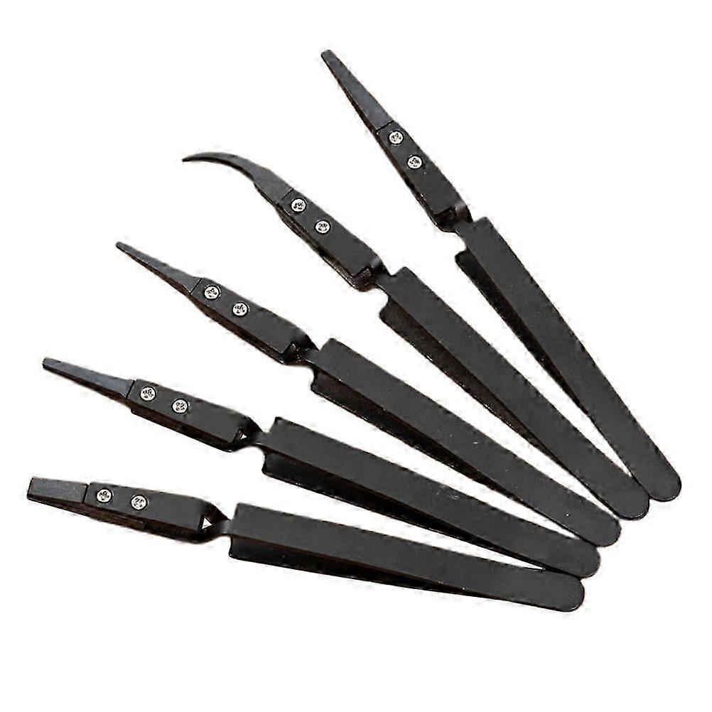 5PCS Multi-purpose Plastic Pointed Tweezers for Electronic Use
