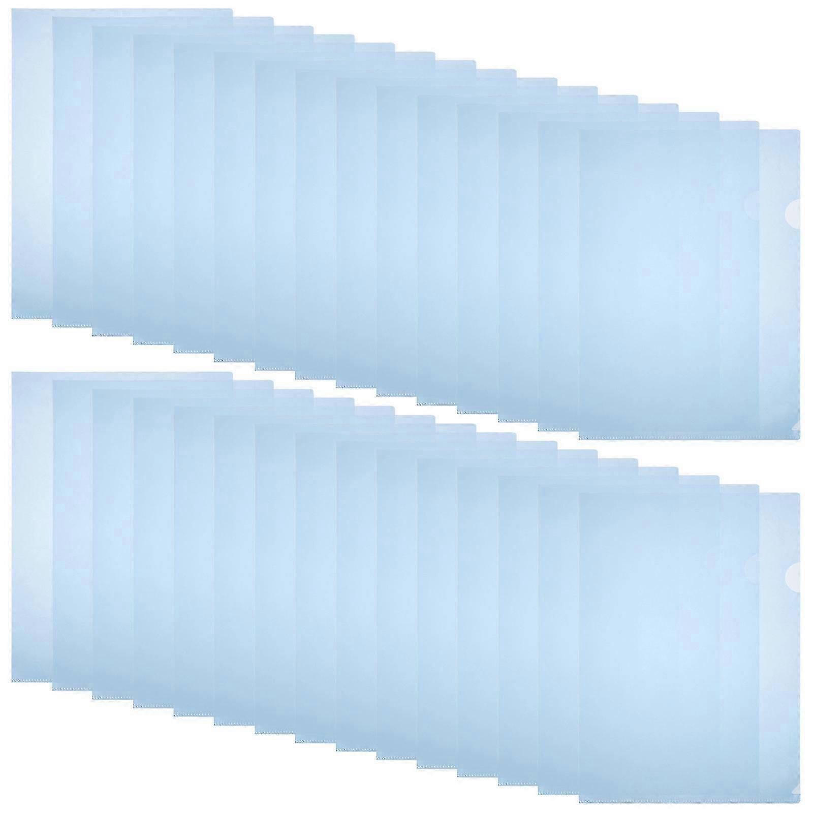 Transparent Folder L File Folder for Organizing Files Blue 30Pcs A4 Document