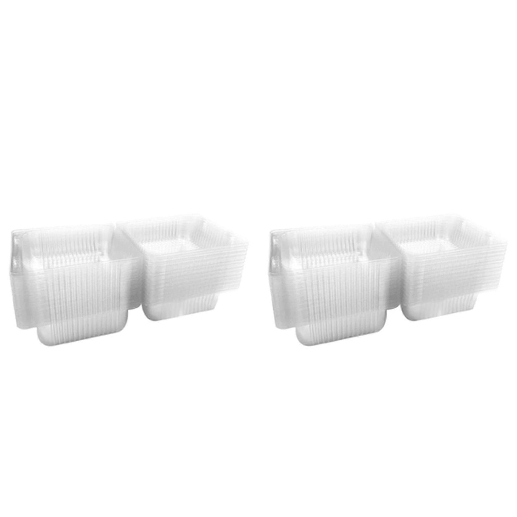 200Pcs Single Individual Cake Slice Boxes Dessert Containers Cheesecake Boxes Stackable Square Boxes Clear Food Boxes
