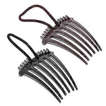 Lot de 4 peignes à cheveux style fontaine, accessoires pour cheveux, queue de cheval, épingle à cheveux, décoration, noir et café