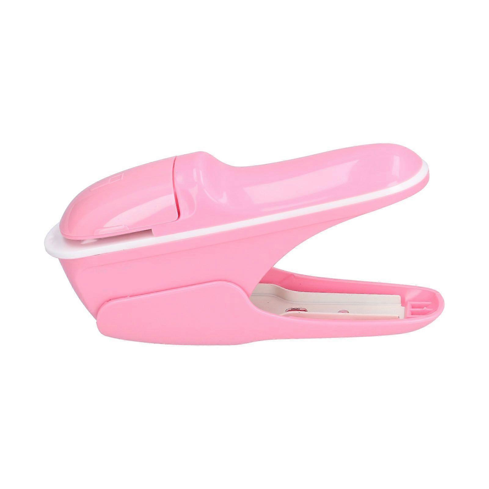 Stapleless Stapler Safe Environmentally Friendly ABS Stapling Machine for Office DocumentsPink