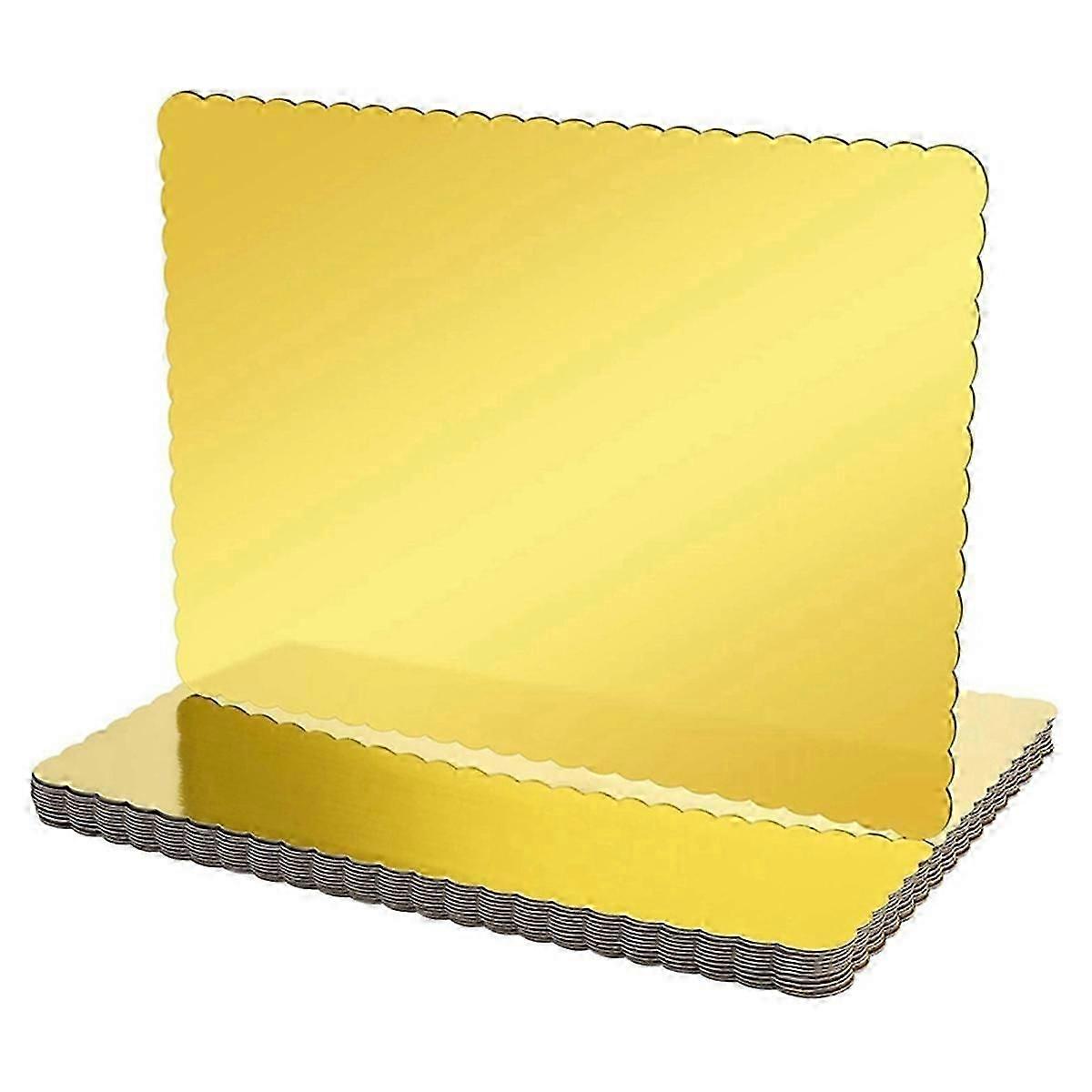 20 Pack Rectangle Cake Board Disposable Cardboard Cake Bases,Gold