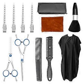 Hairdressing Scissors Kit Stainless Steel Professional Hairdressing Scissors Set with Comb and Barber Capecompatible with Barber Shop Home