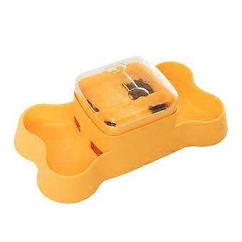Orange Slow Feed Cat Toy - Press to Dispense Puzzle Feeder for Pets