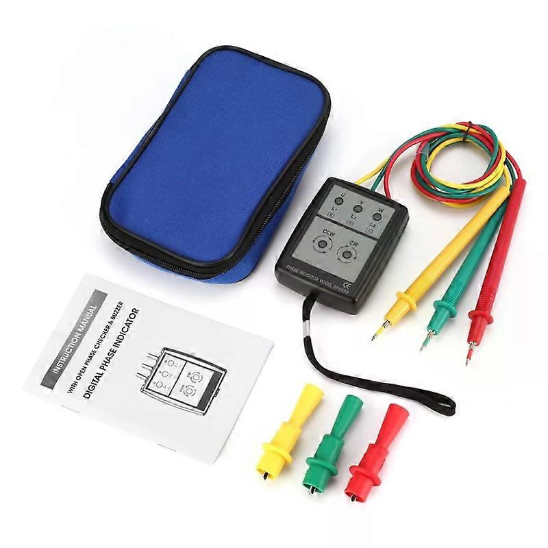 3-Phase AC Phase Meter Portable Phase-sequence Tester Digital Phase-order Indicator Phase Sequence Detector Current Tester
