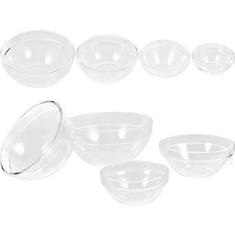 8pcs acrílico tigela de óleo essencial para salão de beleza tigela de plástico transparente para óleo de massagem (branco)