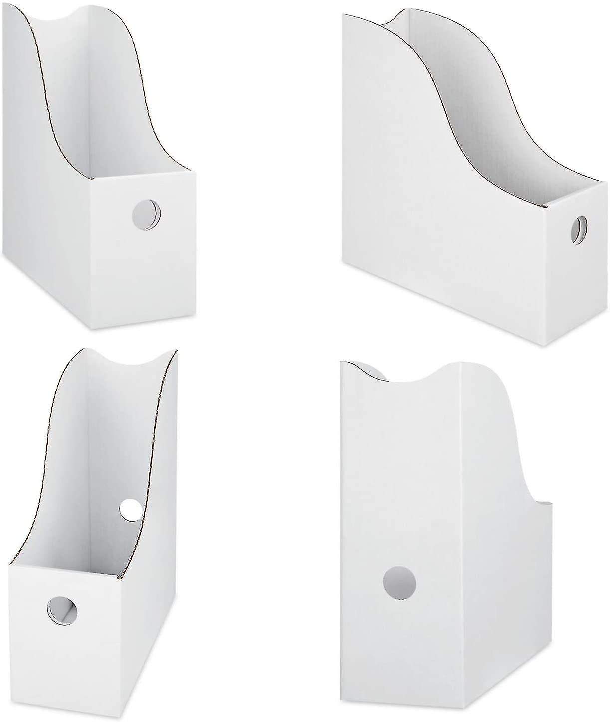 Magazine File Holders - (2 Pack, White), Decorative, Easy To Assemble & Store