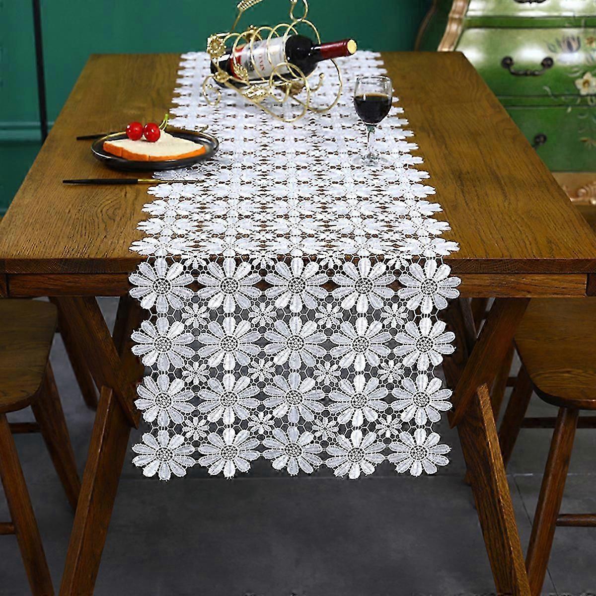 White Lace Table Runner, Summer Table Runner, Tea Coffee Table Runner, buffet decor