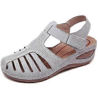 Frauen Keil Orthopädische Sandalen Sommer Bequeme Geschlossene Zehe Knöchel Starp Shoes_happyshop