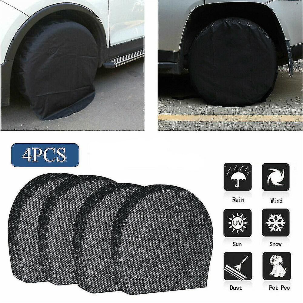4 Pack Waterproof Tire Cover Spare Tyre Wheel Rv Trailer Camper Anti-corrosion Tyre Protector