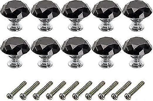 Crystal Handle Pulls Knobs 10pcs 26mm Diamond Crystal Drawer Pulls with Screws compatible with Home Office