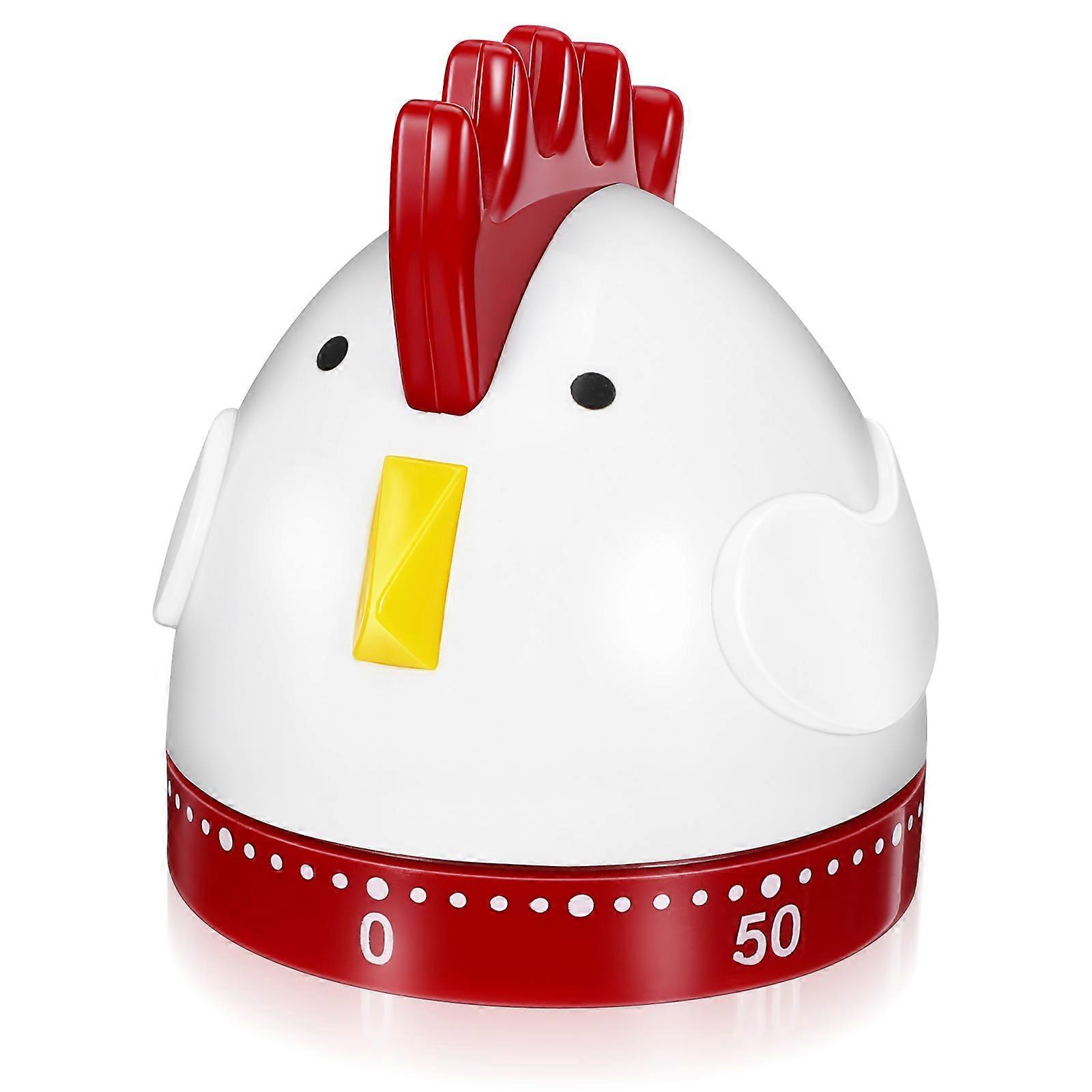 1Pc Cartoon Rooster Timer Home Mechanical Timer Kitchen Time Reminder (White)