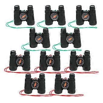 10PCS Children Mini Binocular Telescope Toy with Compass Mini Telescope Toy