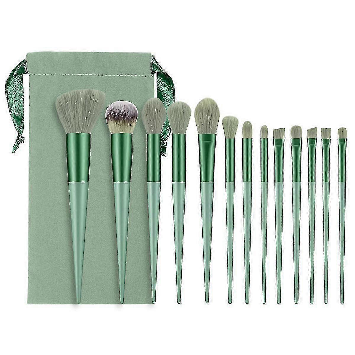 Makeup Brush Set,Professional Makeup Brushes 13pcs Set Complete Collection Classic green