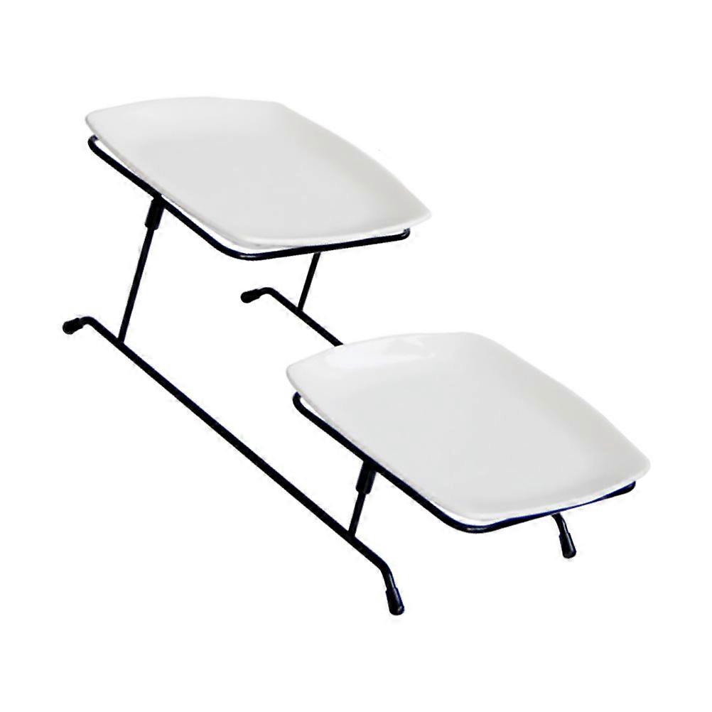Snacks Storage Tray 2-Tier Cake Serving Stand for Serving 2Sets