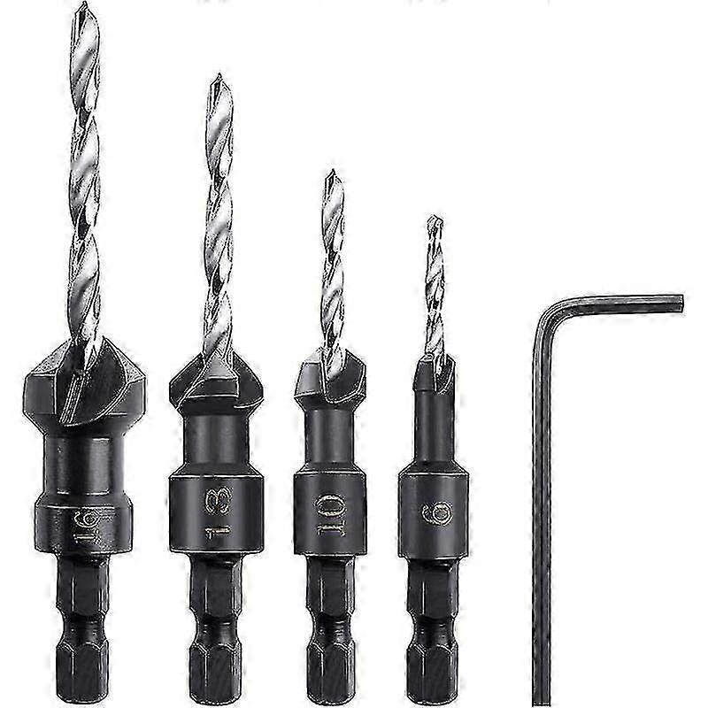 4 Pieces Small Hex Countersinks Countersink Drill Accessories