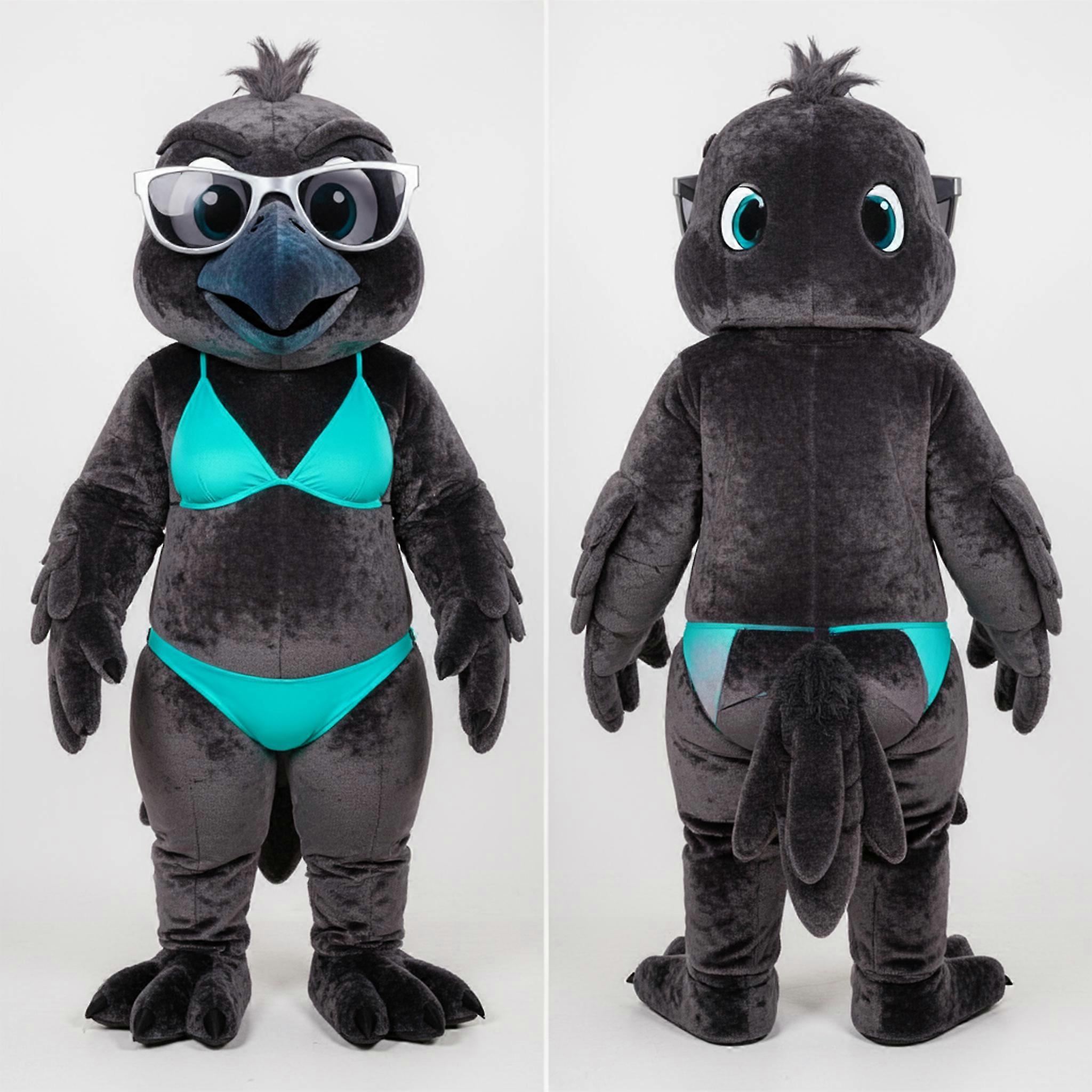 MASTICOT Charcoal Velvety Crow Mascot