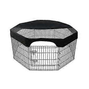 Octagonal Pet Playpen Cover Mesh Fabric Sunscreen Black compatible with Puppy Fence 24In