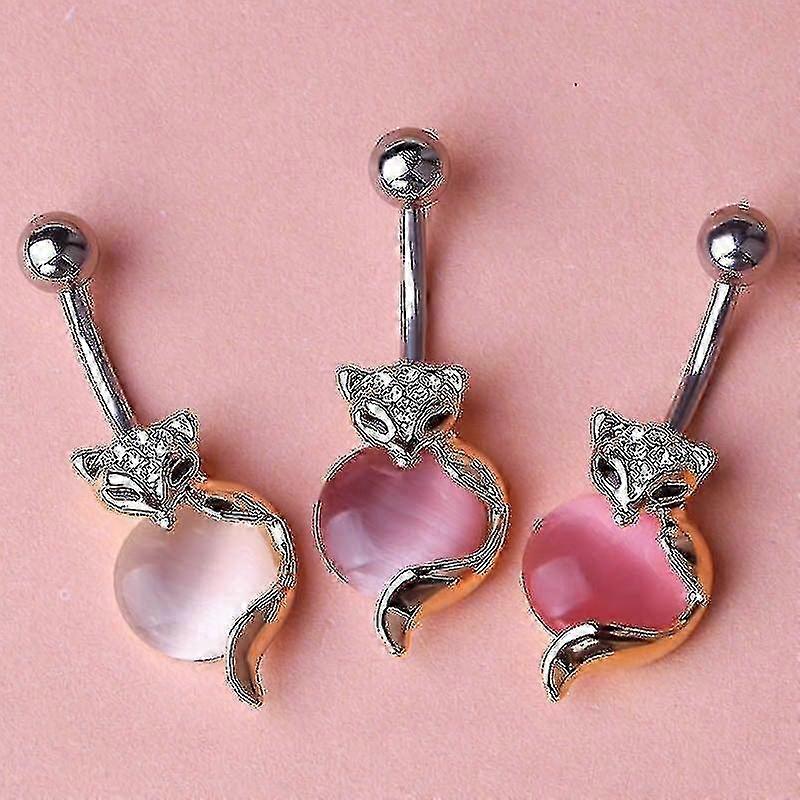 Cute Rabbit Fox Dangle Belly Navel Piercing Button Ring Best Gift