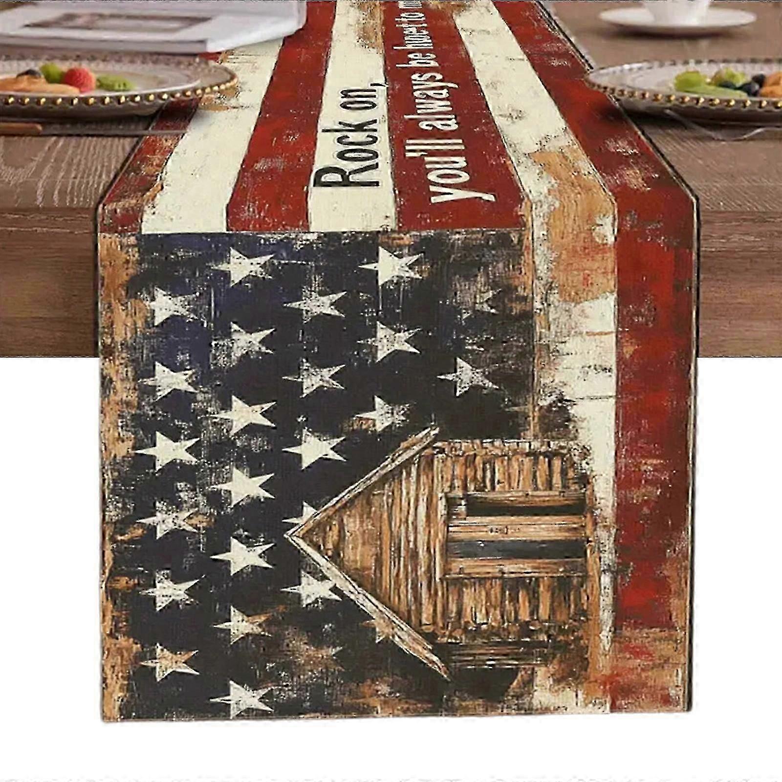 Vintage Linen Table Runner Slip-Proof