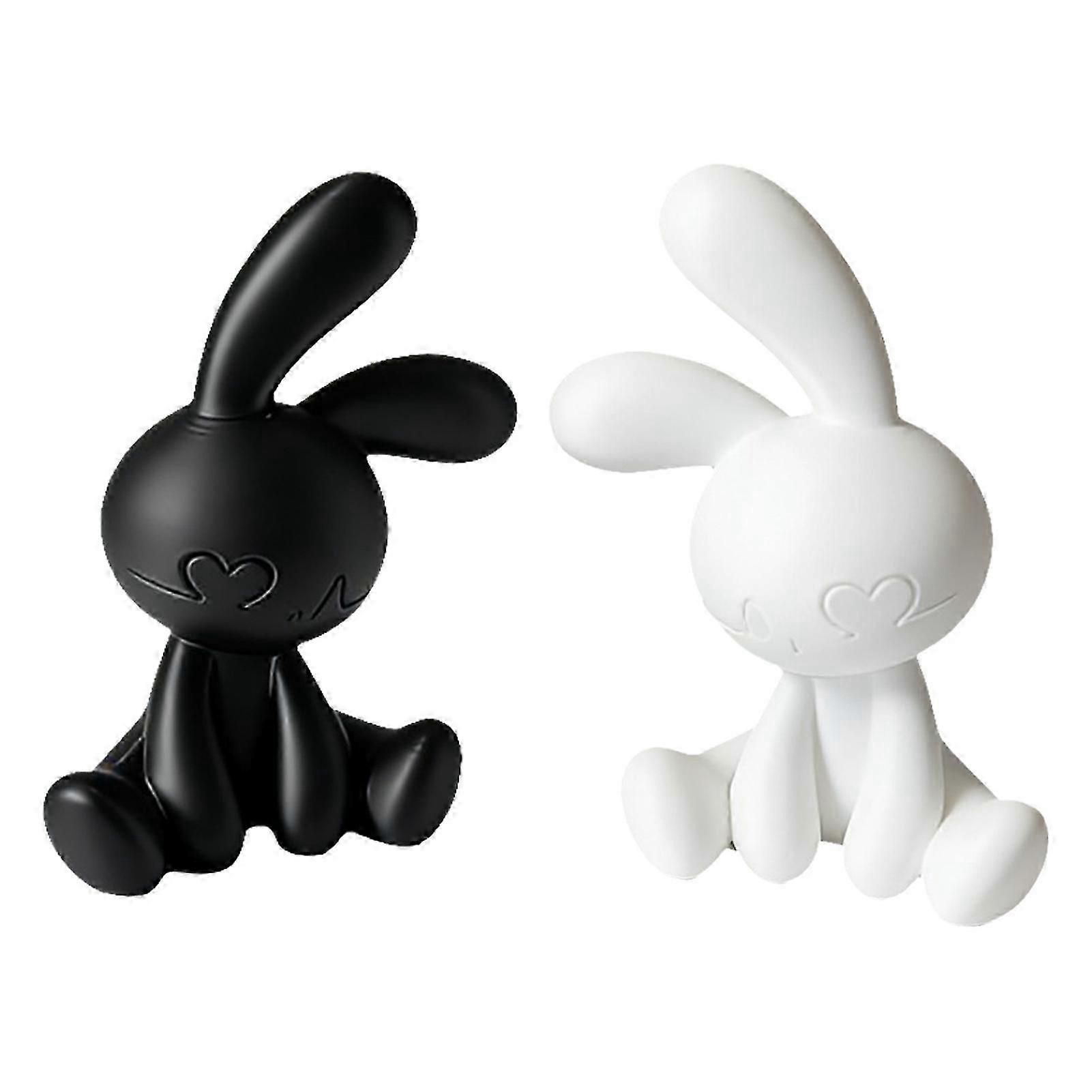 Black White 3D Bunny Pair Compact