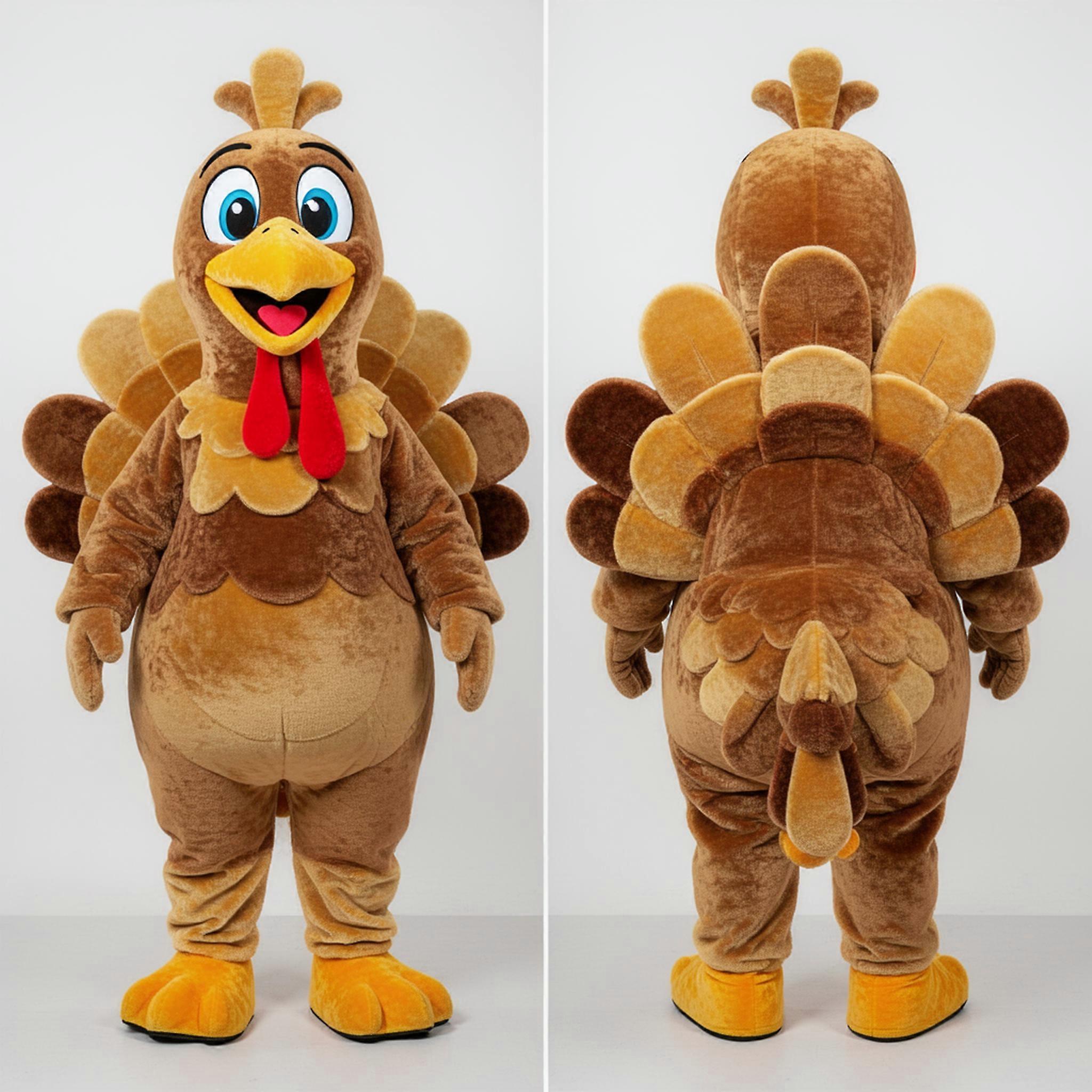 MASTICOT Golden Plush Turkey Mascot
