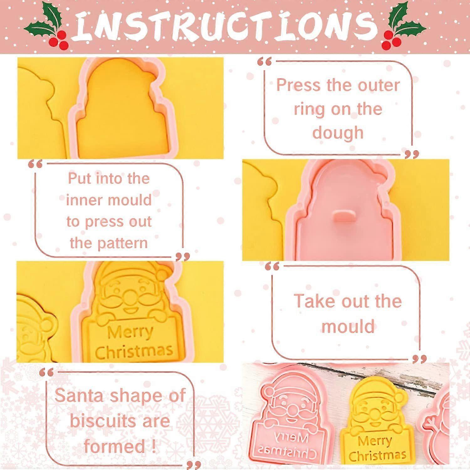 Christmas Cookie Cutter Set - 8 Plastic Shapes
