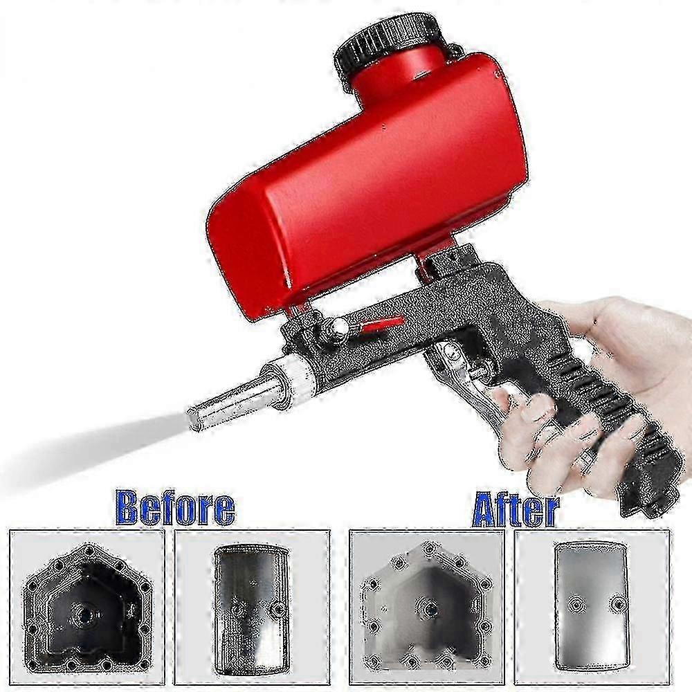 Gravity Feed Sandblaster, Handheld Adjustable Pneumatic Sandblasting Gun Tool