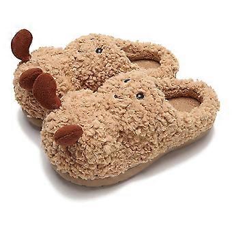 2026 Fuzzy Bear Slippers Fun Peanut Indoor Home Warm Slippers for Women Halloween gift,l