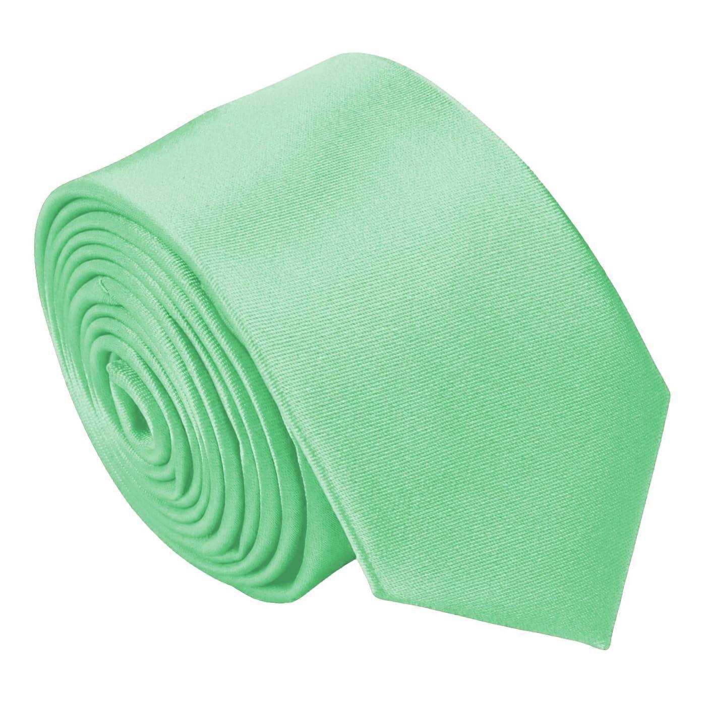Mint Grün Plain Satin schmaler Krawatte