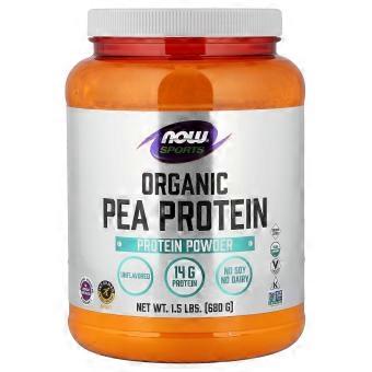 NOW Foods, Sports, økologisk erteproteinpulver, uten smak, 680 g