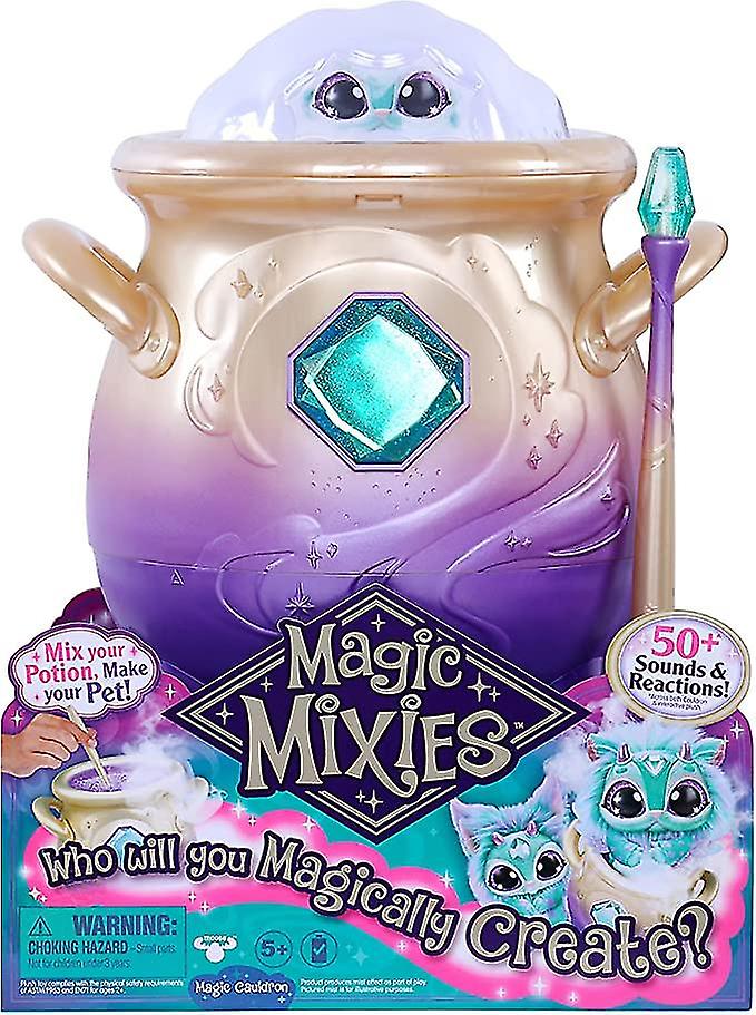 Magic Mixies Magical Misting Cauldron With Interactive 8 Inch Blue Plush Toy And 50+ Sounds And Reactions, Multicolor